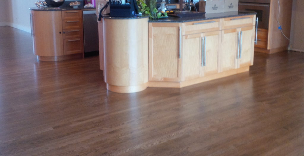 Hardwood residential kitchen floor